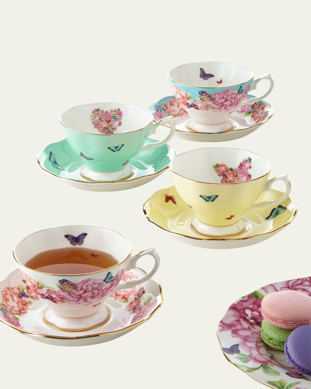 Teacups & Saucers, Set of 4